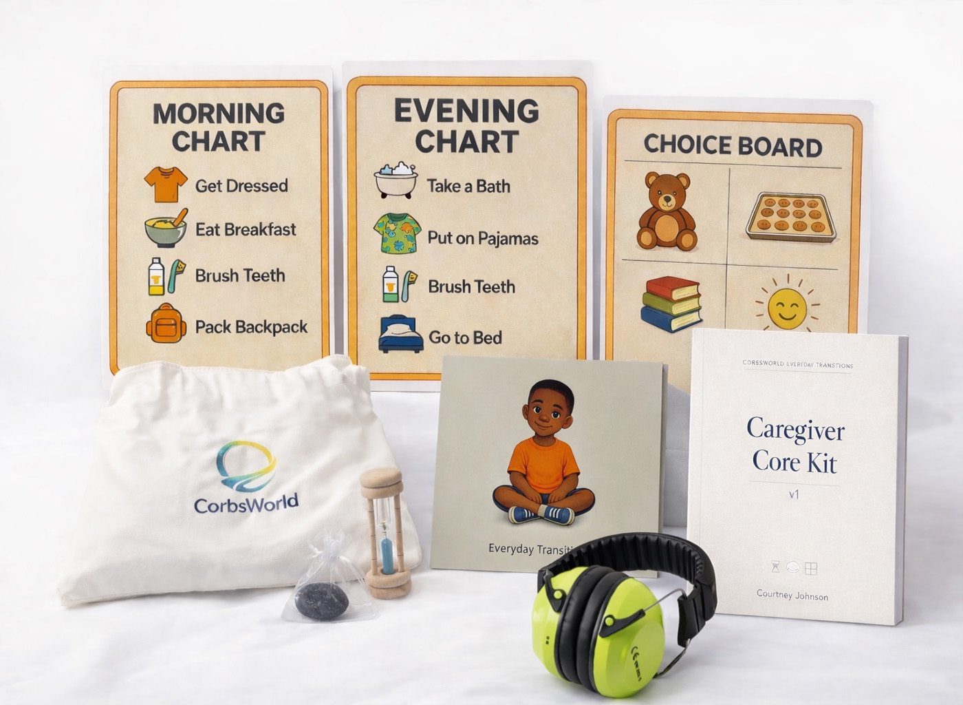 Caregiving tools and resources display